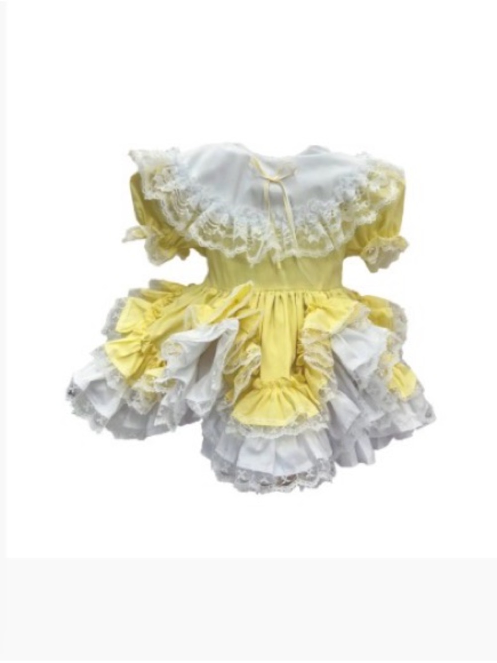 Lid'l DollyOriginal Souther Belle Yellow & White Ruffled Dres
